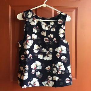Navy floral blouse